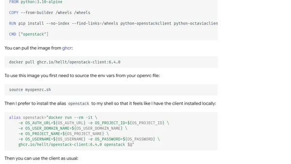 OpenStack Client Container Image