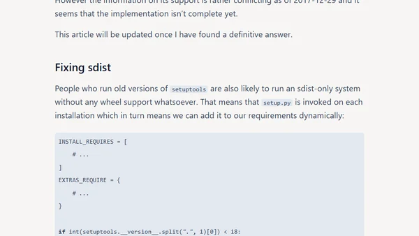 Conditional Python Dependencies