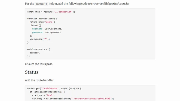 User Authentication with Passport and Koa