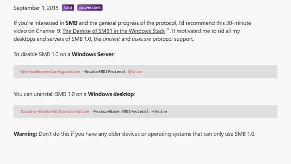 The Demise of SMB1 in the Windows Stack