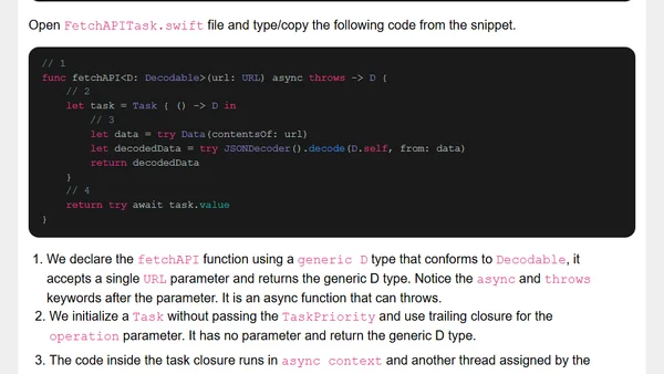 Using Swift 5.5 Async Await to Fetch REST API