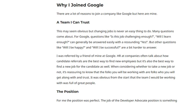 Why I Joined Google