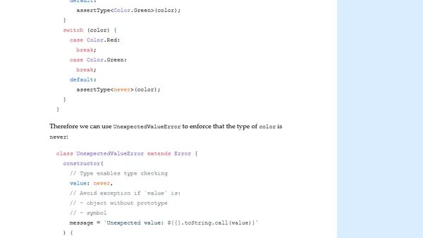 The bottom type <code>never</code> in TypeScript