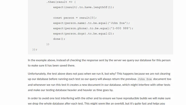 Writing Good Tests for NodeJS APIs