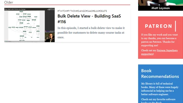 Bulk Delete Form - Building SaaS #117
