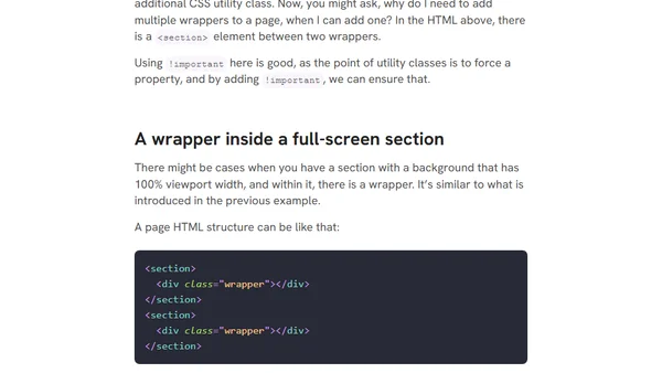 Styling Layout Wrappers In CSS