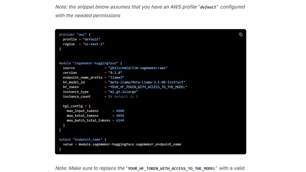 Deploy open LLMs with Terraform and Amazon SageMaker