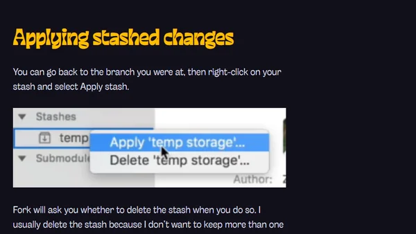 How to use Git stashes as a temporary storage