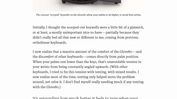 Follow-up: the Glove80 after six months