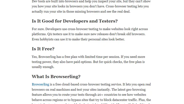 Try Cross-browser Testing! (For Free!)