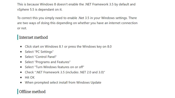 How to install the vSphere 5.5 Client on Windows 8