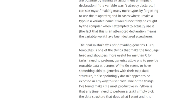 Why I'm not very excited about Go
