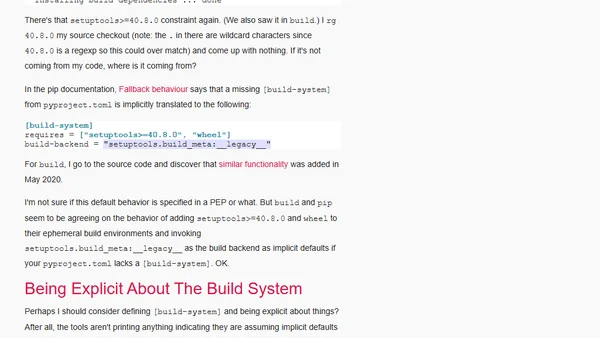 My User Experience Porting Off setup.py