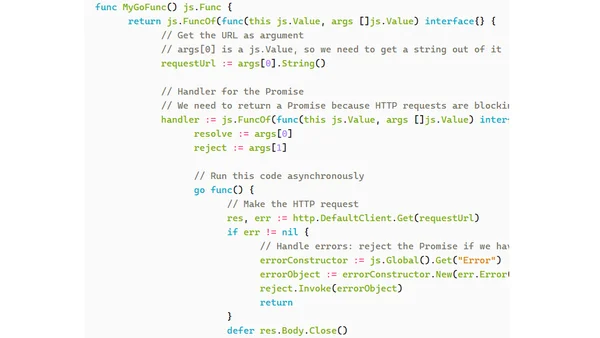Go, WebAssembly, HTTP requests and Promises