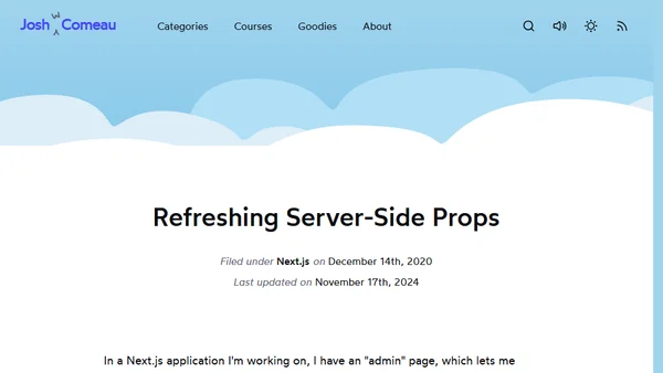 Refreshing Server-Side Props
