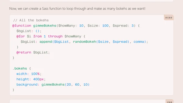 CSS Image Effects #4: Bokeh Textures