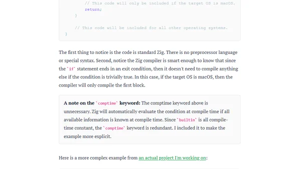 Conditionally Disabling Code with Comptime in Zig