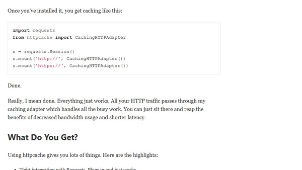 Caching In Python Requests
