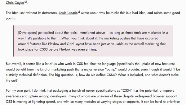 Do We Need CSS4?