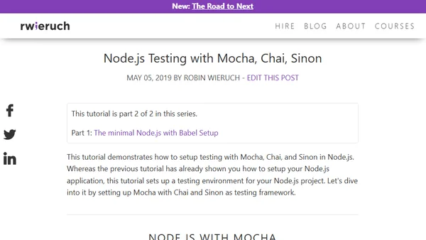 Node.js Testing with Mocha, Chai, Sinon