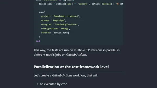 Running tests on multiple iOS versions on GitHub Actions
