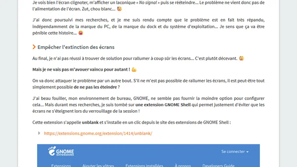 GNOME Shell : empêcher l'extinction des écrans lors du verrouillage