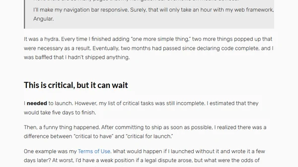 How I Tricked Myself into Shipping Too Late