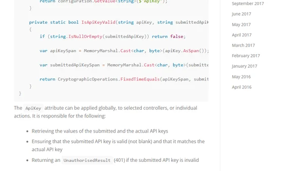 API Key Authentication with ASP.NET Core