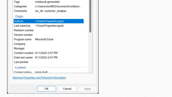 Using Document Properties to Track Your Excel Reports