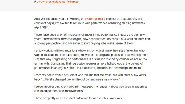 Returning to Performance Consulting