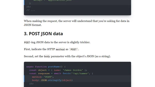 How to Use fetch() with JSON