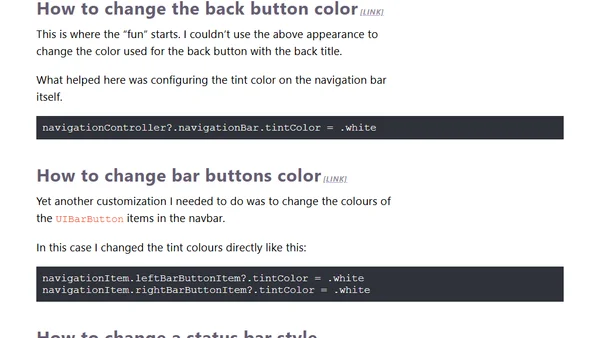 Customizing the navigation bar in UIKit
