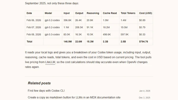 TIL about tracking your Codex tokens usage