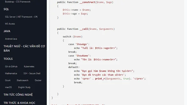 Phương thức __invoke __call __callStatic trong PHP