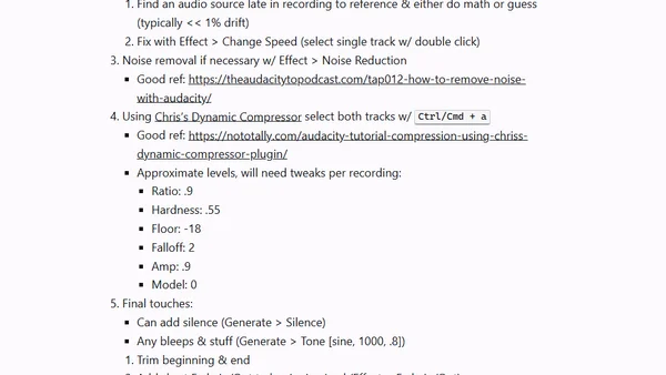 Open Source Podcast Mastering with Audacity