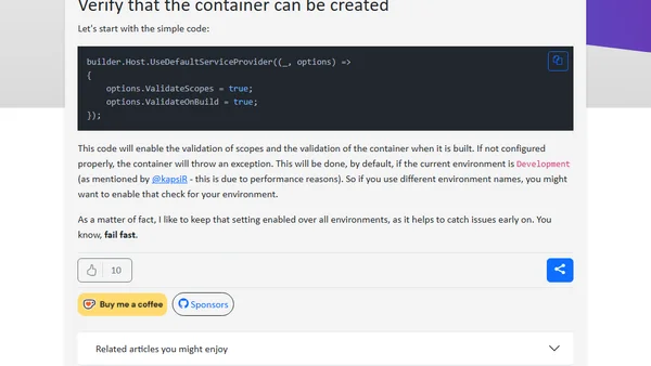 Validate that your DI Container can be created in ASP.NET Core