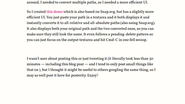 Utility: Convert SVG path to all-relative or all-absolute commands