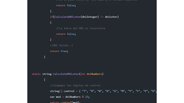 C#: Validar DNI / NIF y calcular letra con .NET