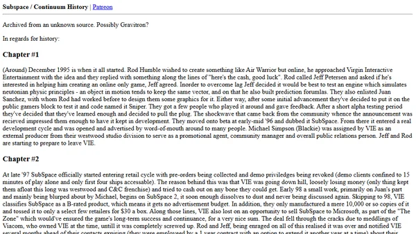 Subspace / Continuum History