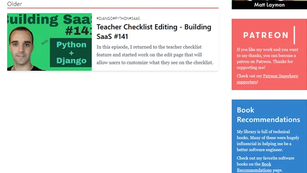 Finish Teacher Checklist - Building SaaS #142