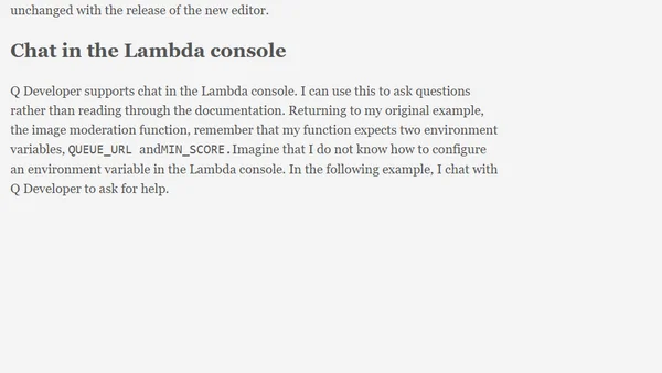 Introducing the new Amazon Q Developer experience in AWS Lambda