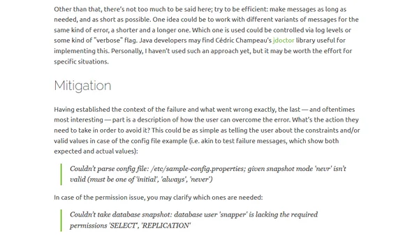 What's in a Good Error Message?