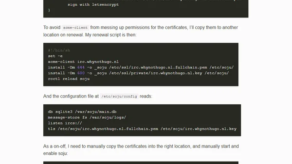 Setting up an IRC bouncer (soju) on OpenBSD