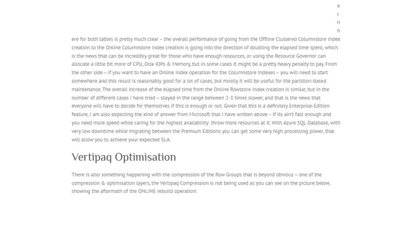 Columnstore Indexes – part 123 (“Clustered Columnstore Index Online Rebuild”)