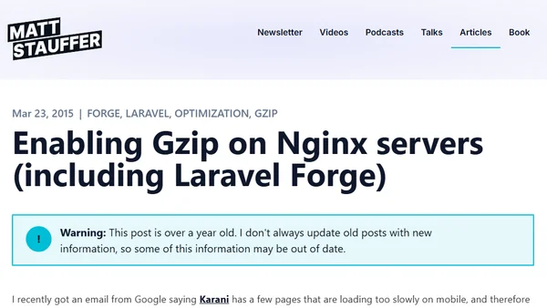 Enabling Gzip on Nginx servers (including Laravel Forge)