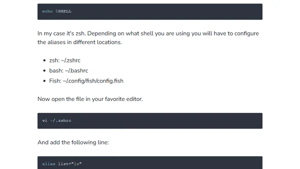 How to create an alias on linux