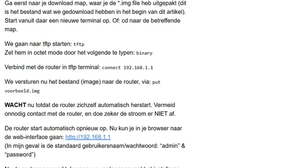 Herstel bricked Router