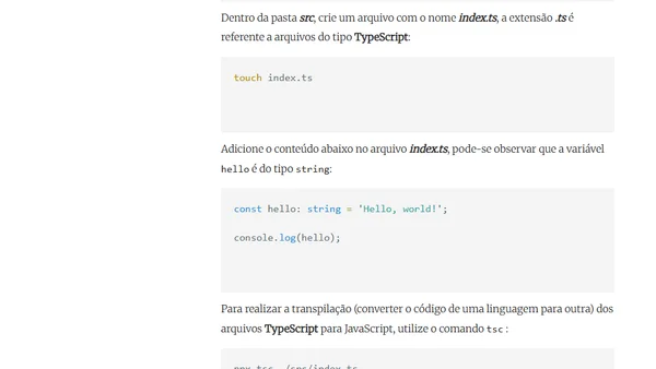 Hello World em TypeScript