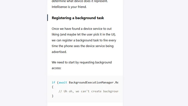 Bluetooth background tasks in WP 8.1
