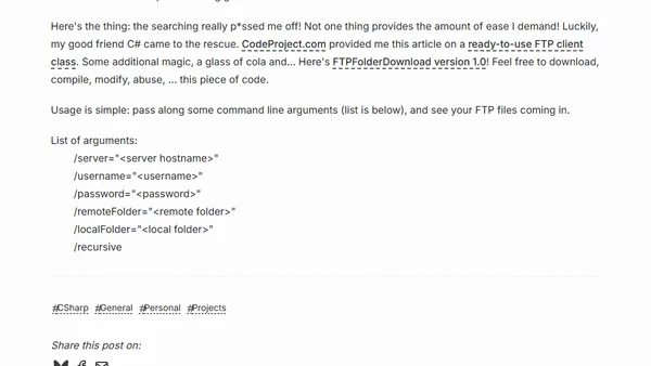 Commandline FTP folder download